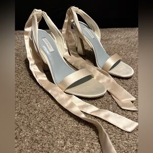 Nine West Satin Lace Up Heels